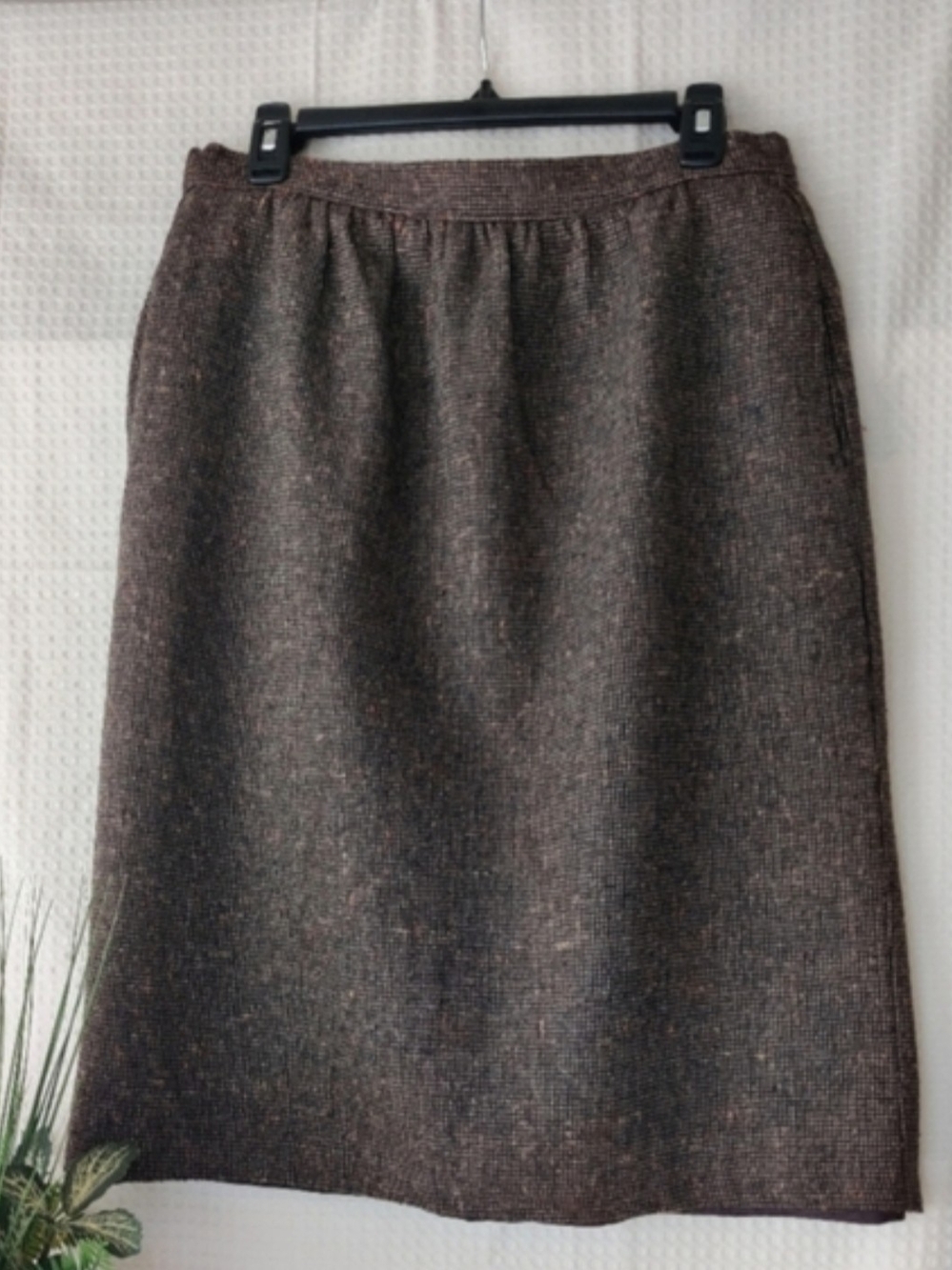 Vintage Russ Brown Tweed Skirt Size 14